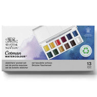 Estojo Tinta Aquarela Pastilha Cotman Winsor & Newton Sketchers Pocket Box com 14 Peças