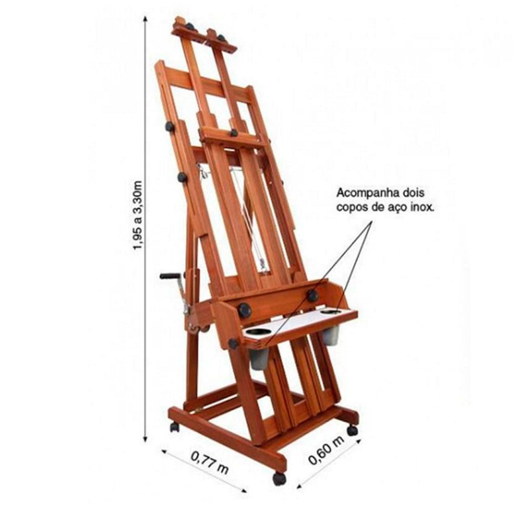 Cavalete para Pintura Trident Estúdio Super Luxo Modelo Santa Fé - 12325