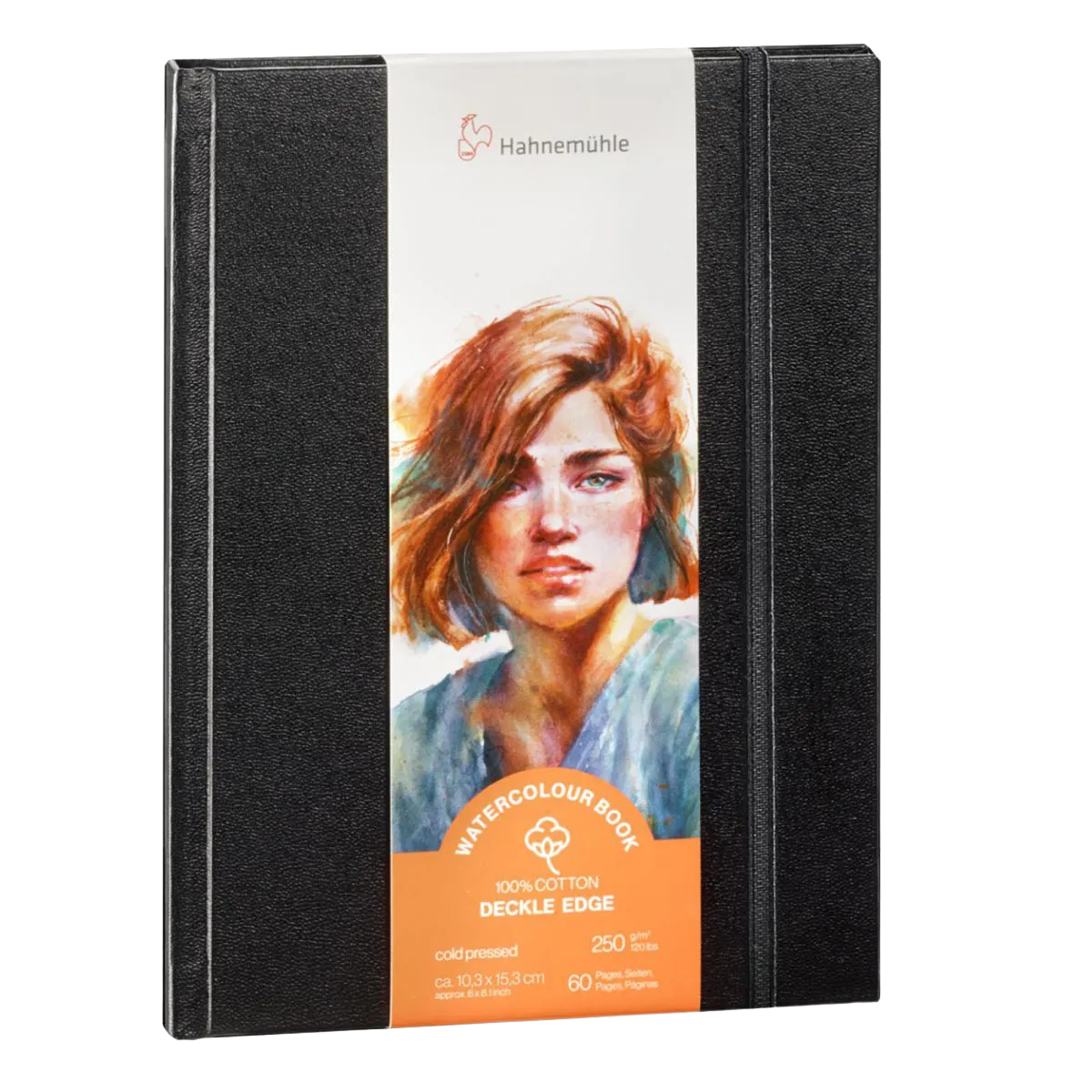 Bloco de Papel para Aquarela Hahnemühle Deckle Edge 250g/m² Retrato 15,3x10,3cm com 30 Folhas