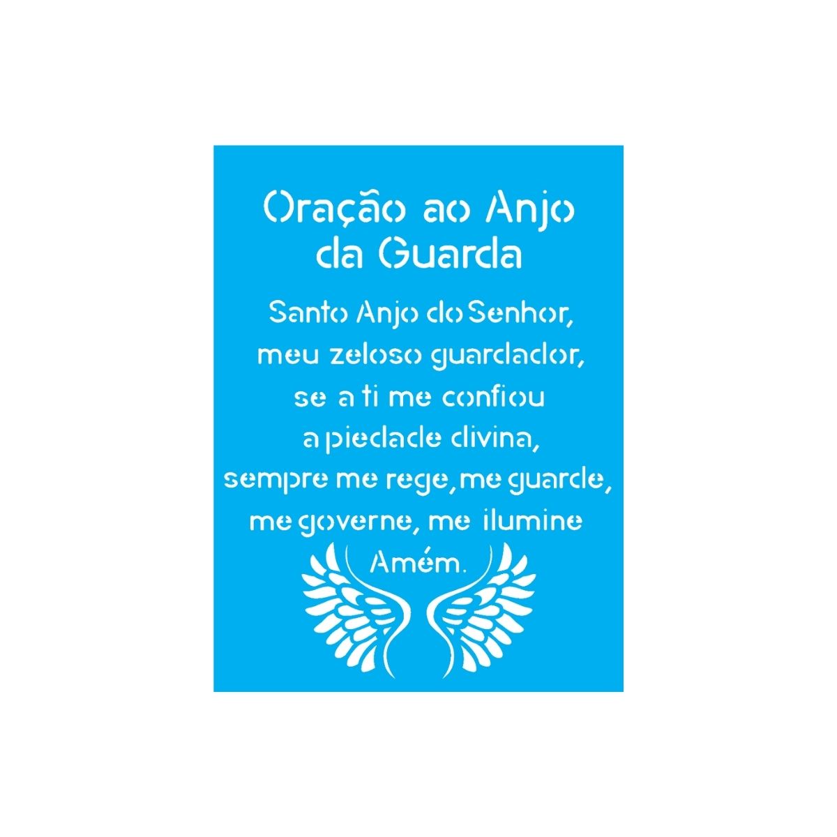 Stencil Opa 15x20cm - Religião Oração Ao Anjo - 1383