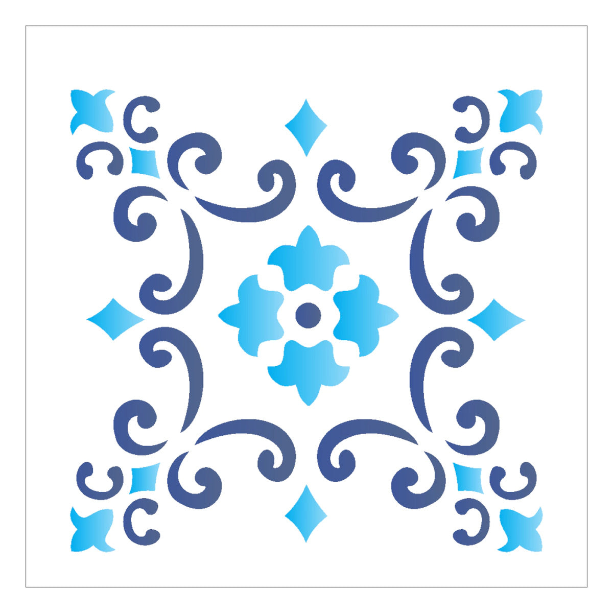 Stencil Ladrilho Lança 10x10cm para Pintura Decorativa e Artesanato 1349 - Opa