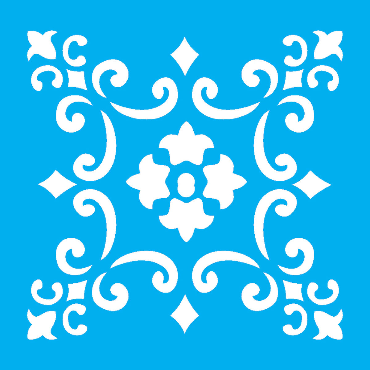 Stencil Ladrilho Lança 10x10cm para Pintura Decorativa e Artesanato 1349 - Opa