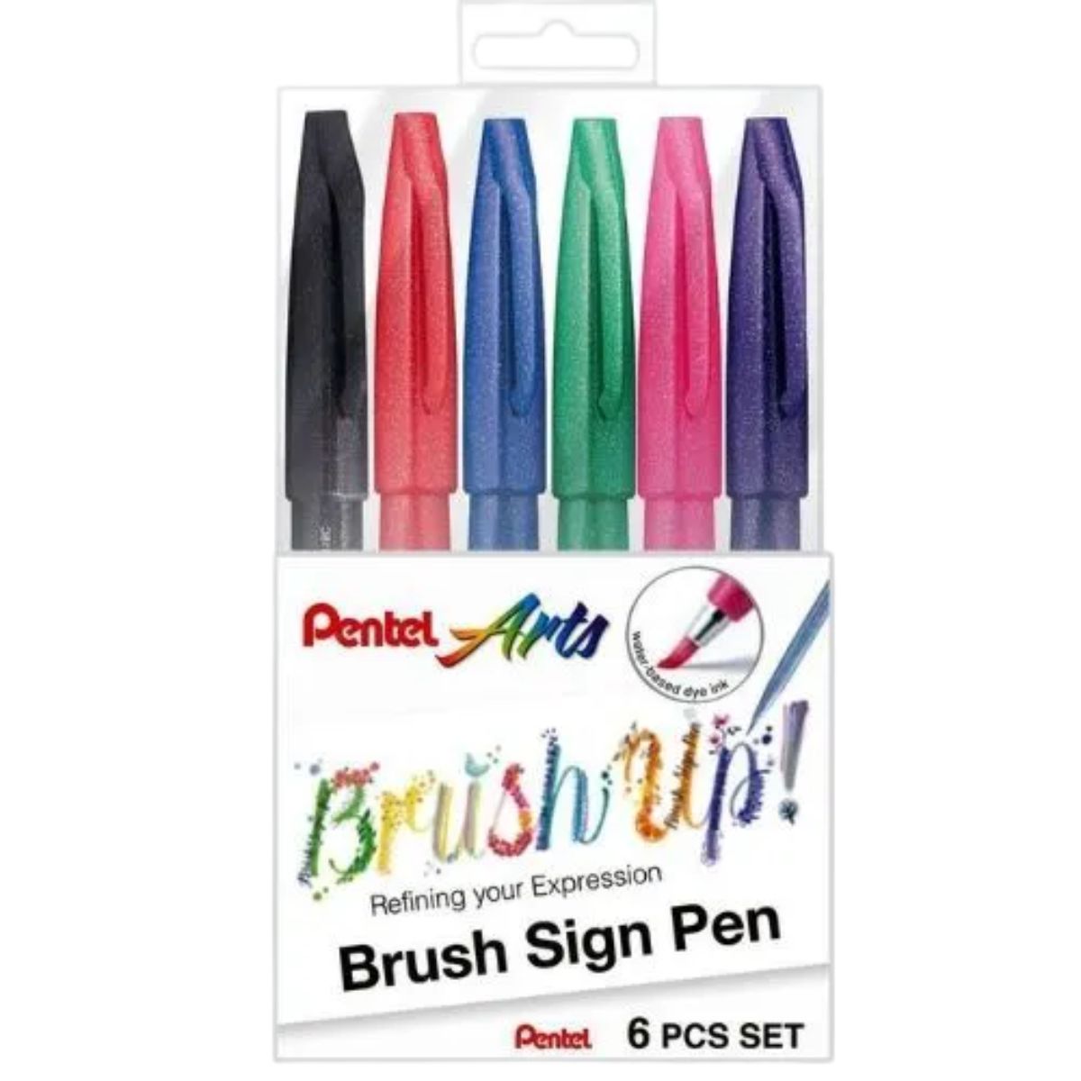 Estojo Brush Sign Pen Pentel com 6 Cores