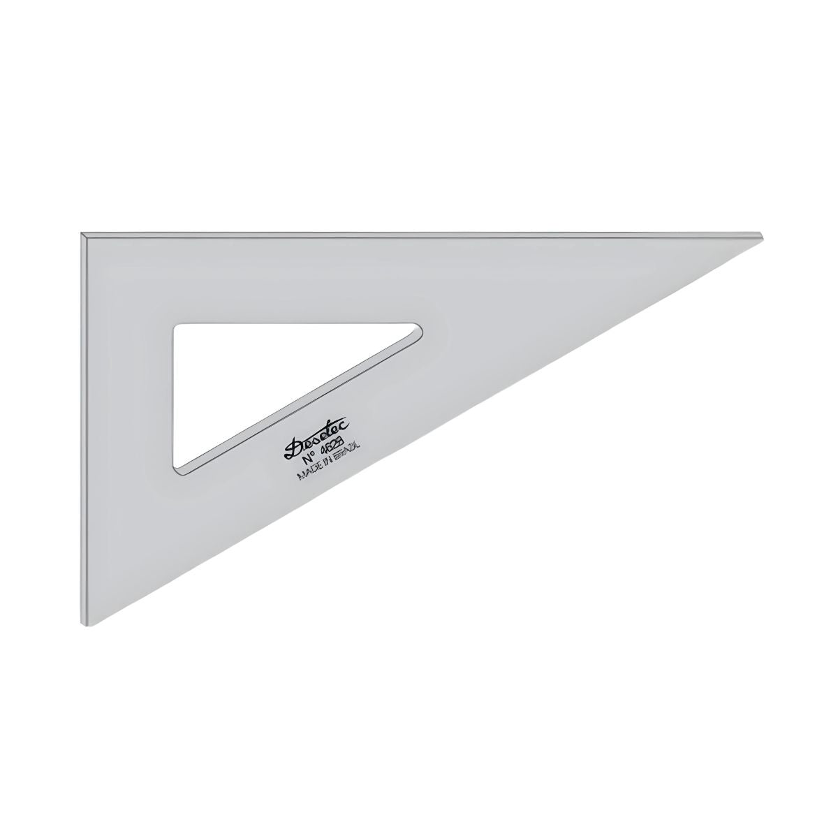 Esquadro Acrílico Trident Fumê 28cm sem Escalas - Ângulos 30° 60° 90° - Usinagem de Alta Precisão - Modelo 4628
