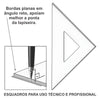 Esquadro Acrílico Trident Fumê 32cm sem Escalas - Ângulo 90° - Usinagem de Alta Precisão - Modelo 2614
