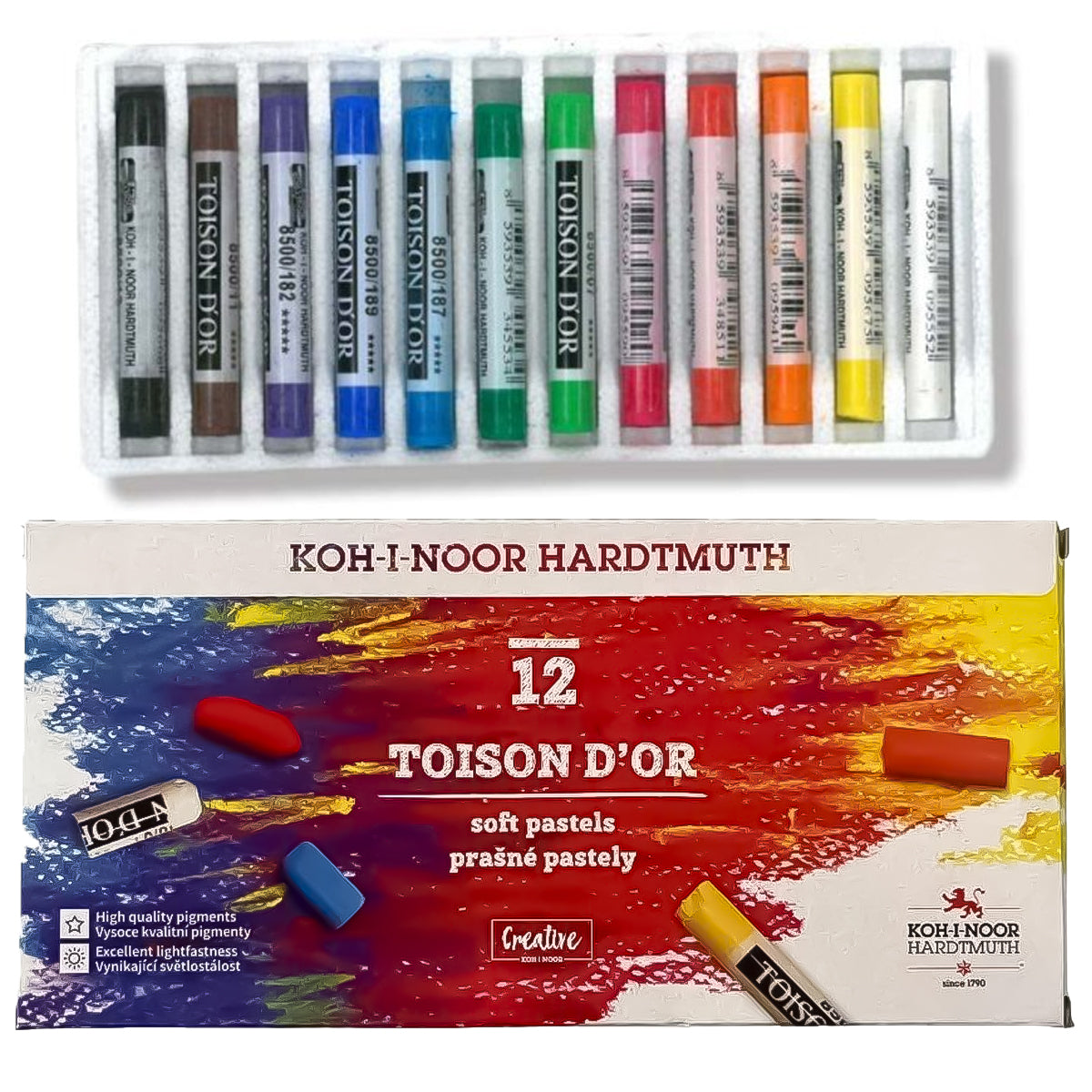 Estojo Giz Pastel Seco Toison D'or 12 Cores 8512 - Koh-i-noor