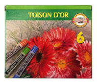 Estojo Giz Pastel Seco Toison D'or 6 Cores - Koh-i-noor - 8511