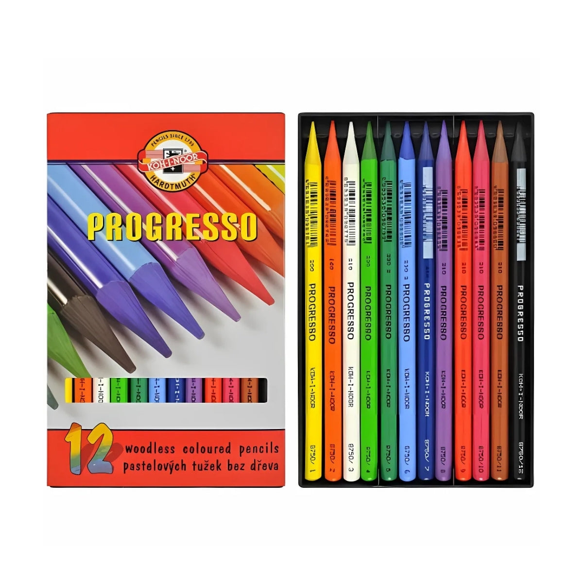 Estojo Lápis de Cor Integral Progresso 12 Cores - Koh-i-noor - 8756