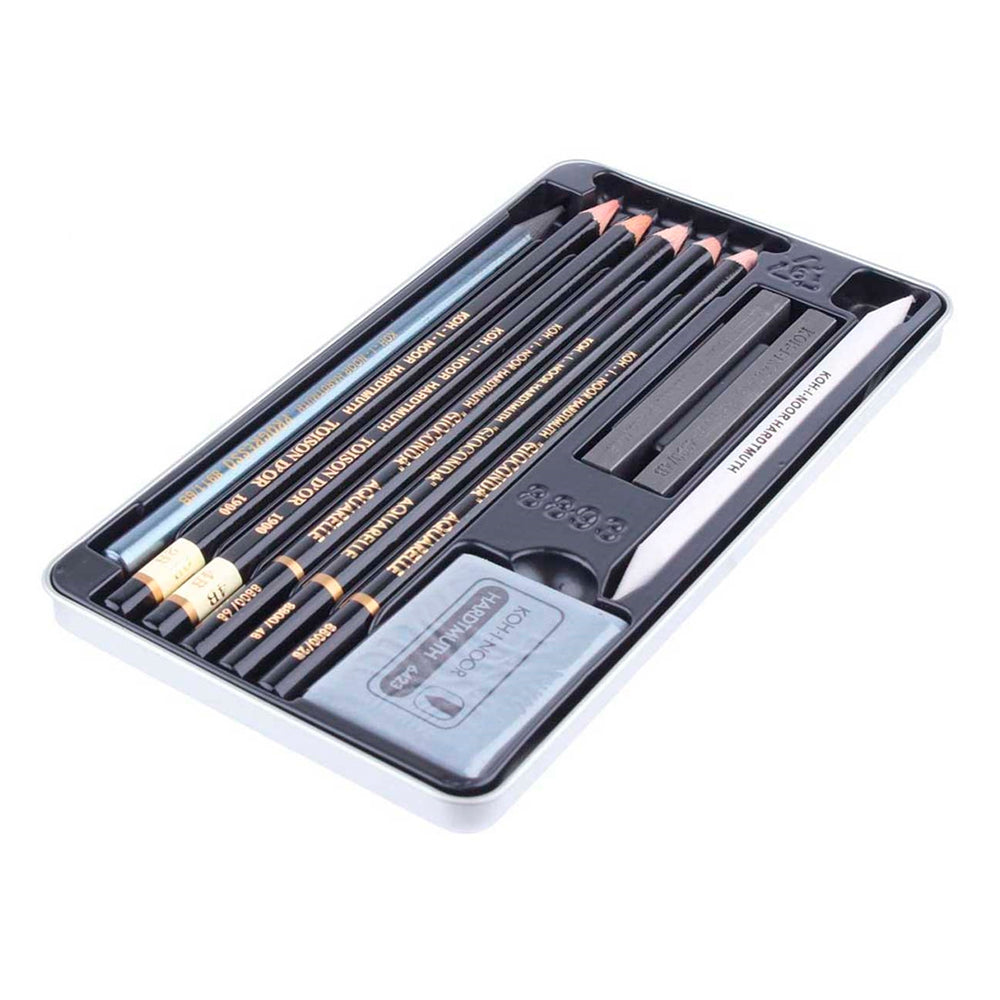 Estojo Metálico Desenho Gioconda 11 Itens - Koh-i-noor - 8893