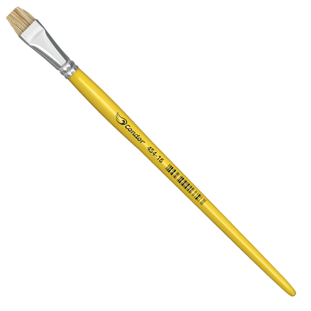 Pincel Condor 454 Chato Curto Lixado Pelo Natural