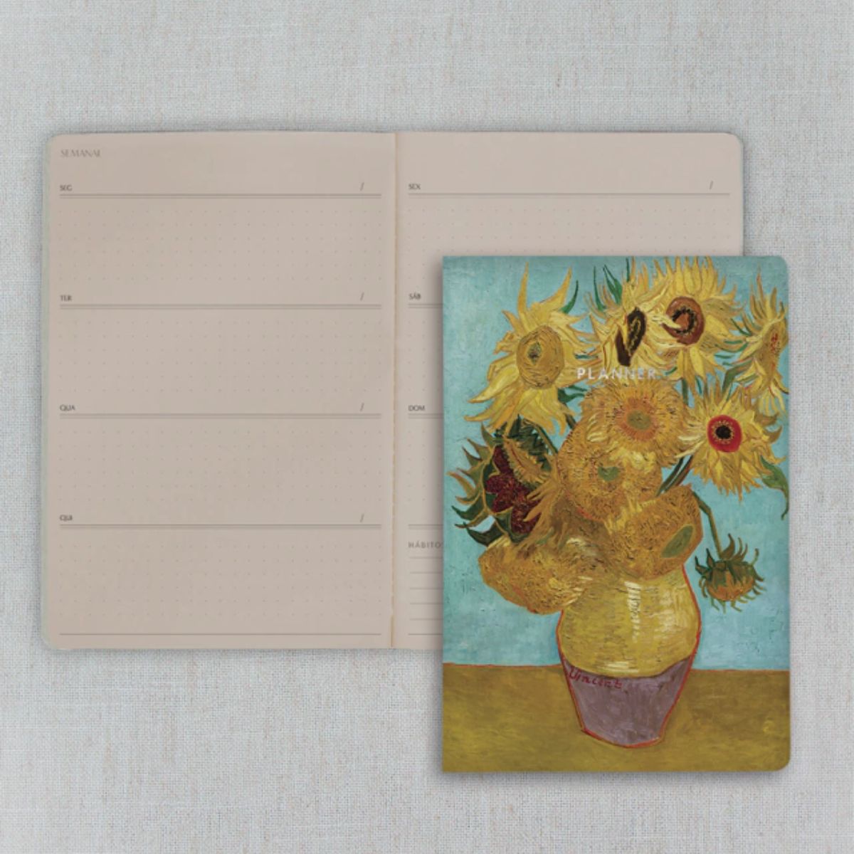 Planner Semanal Folk Books Pontilhado 20x13,5 Girassois