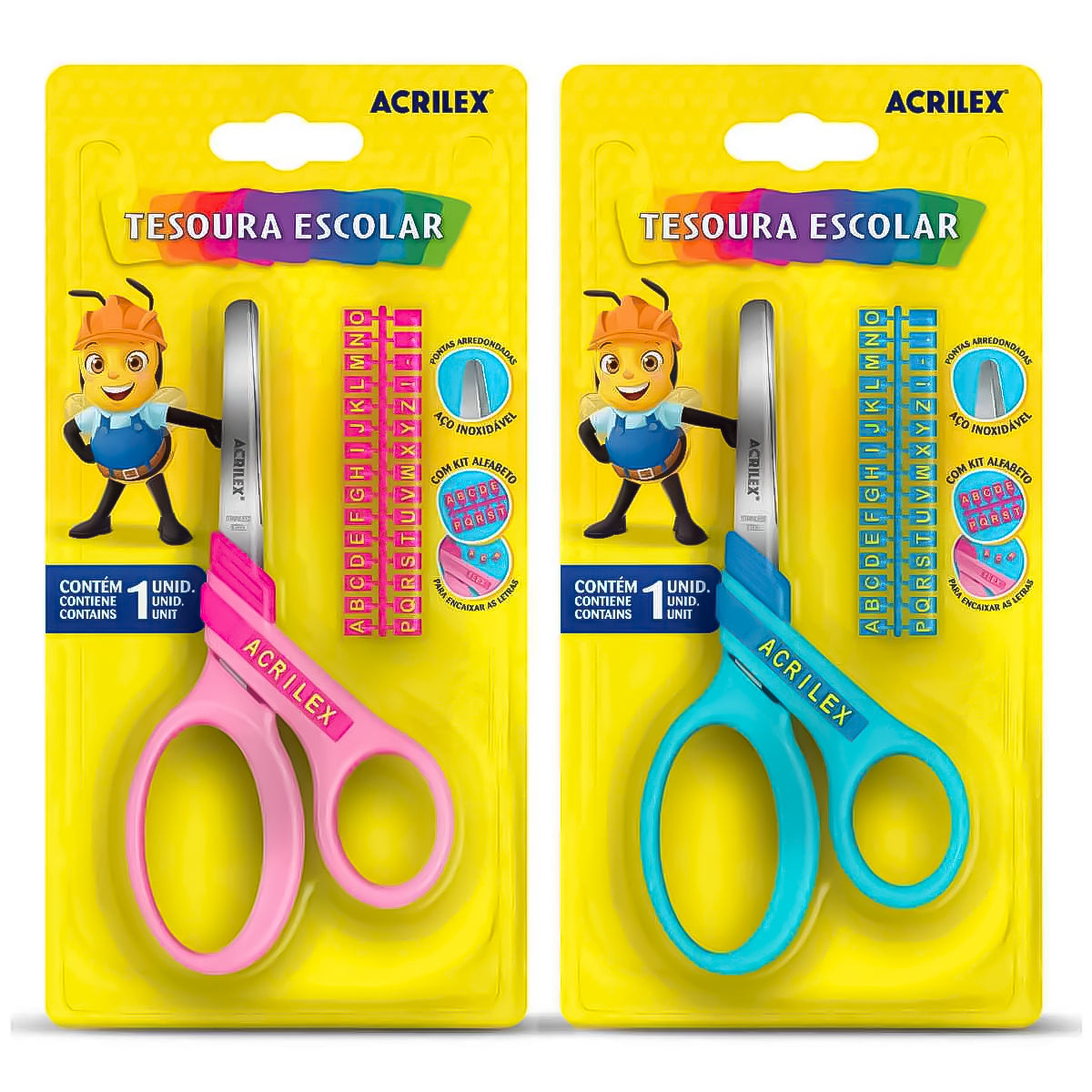 Tesoura Escolar Acrilex Letras 