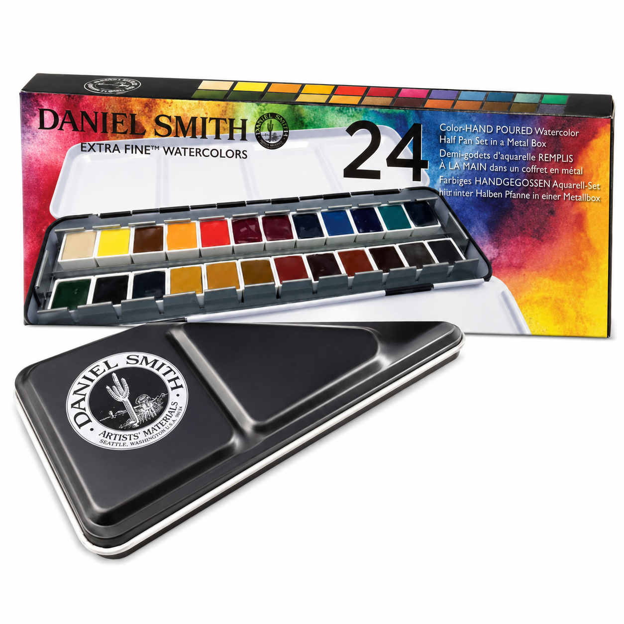 Estojo Metal Aquarela 24 Pastilhas Half Pan - Daniel Smith
