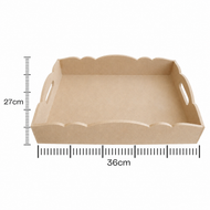 Bandeja Ondulada Madeira Mdf Cru 36x27cm