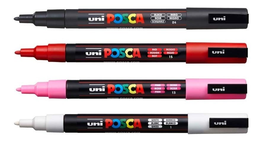 Estojoojo Caneta Uni Posca Pc 3m com 4 Cores Uniball