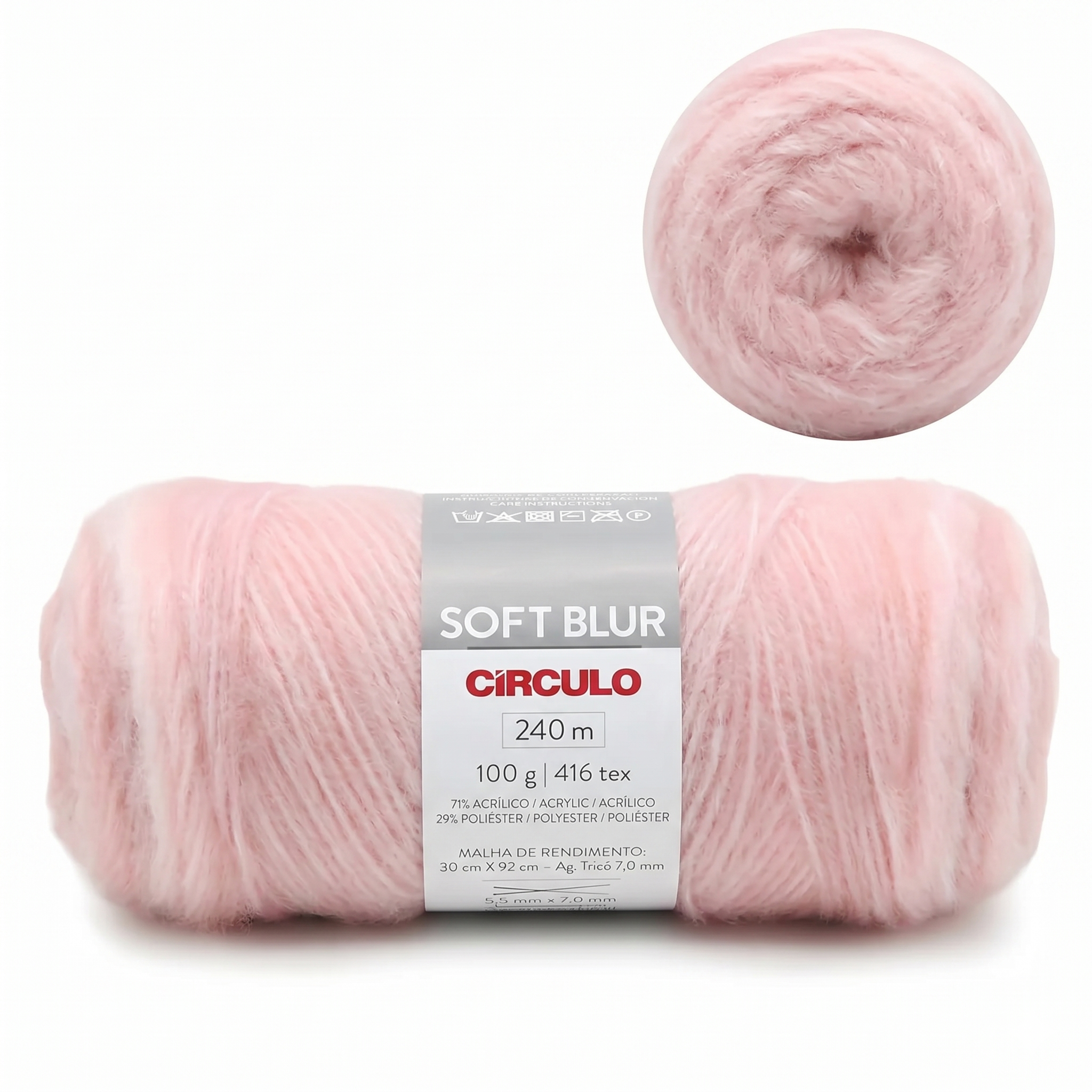 Fio Soft Blur Acrílico e Poliéster Crochê Tricô 100g 240m Tex 416 - Círculo