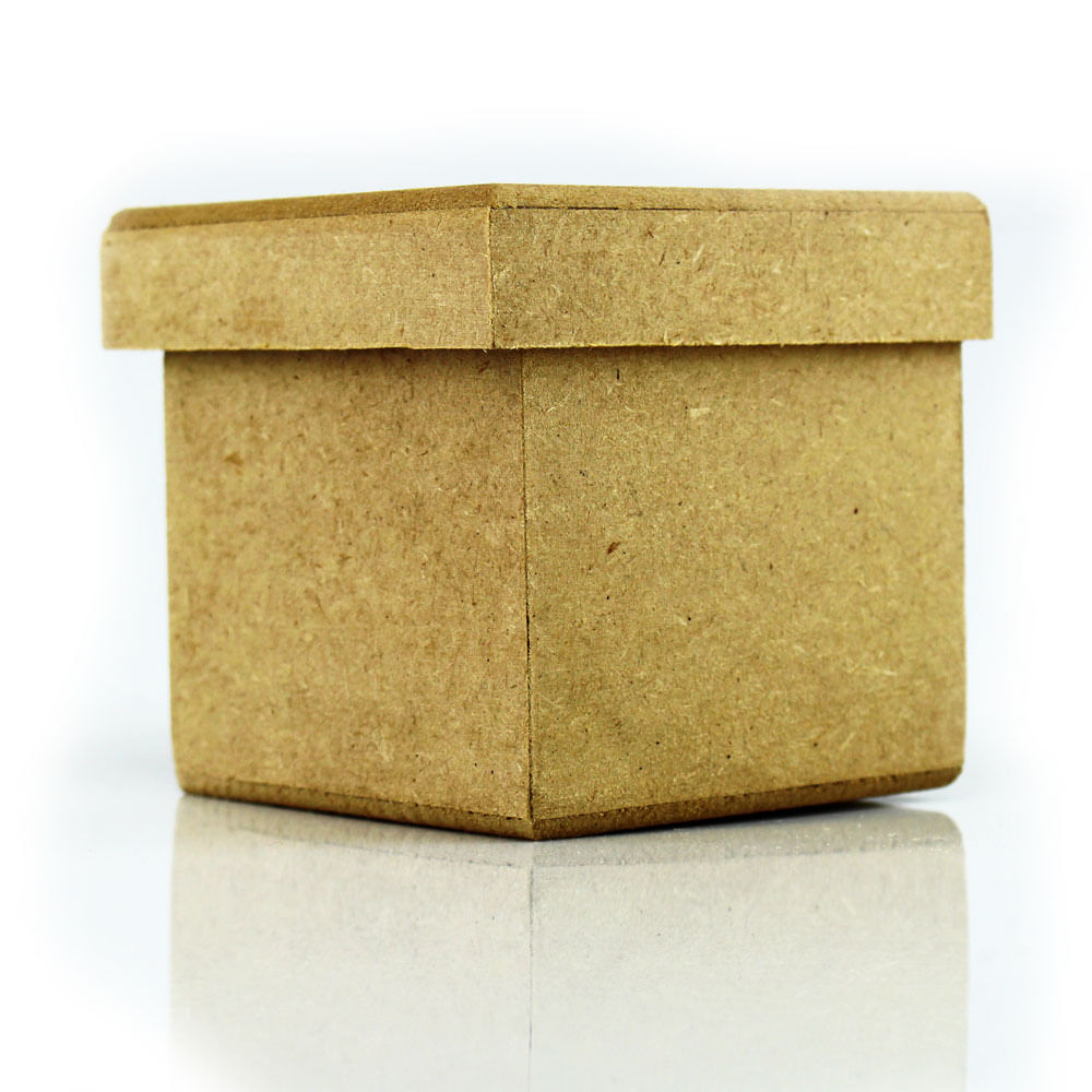 Caixa Tampa Sapato Mdf Cru 8x8x8cm com 10 Unidades