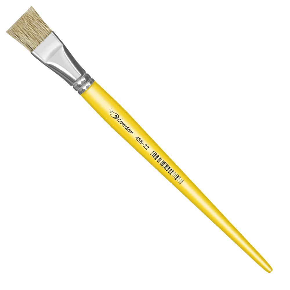 Pincel Condor 456 Chato Pelo Natural Cabo Longo