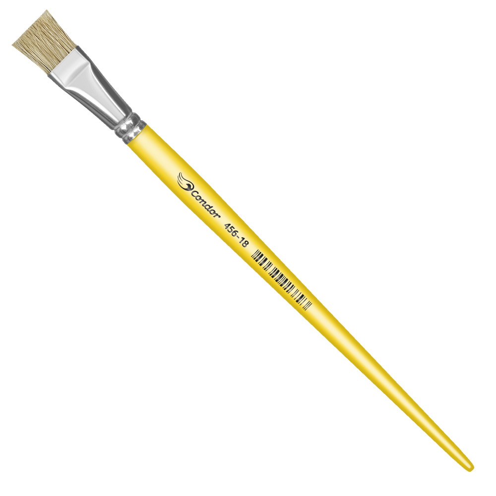 Pincel Condor 456 Chato Pelo Natural Cabo Longo