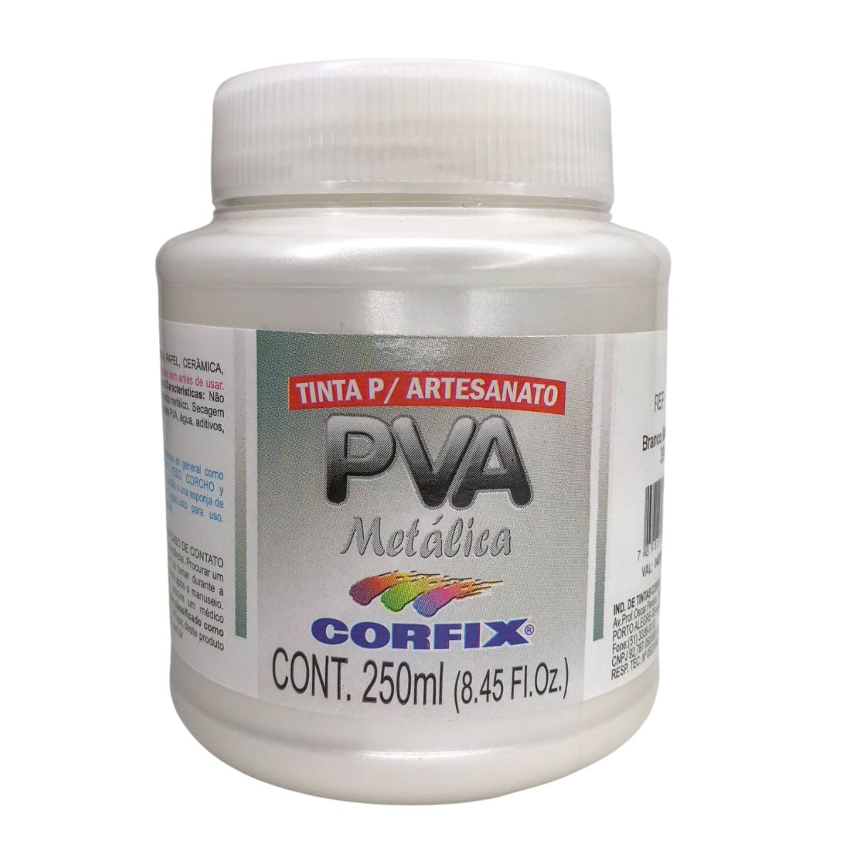 Tinta PVA para Artesanato Corfix Metálica 250ml - 16211