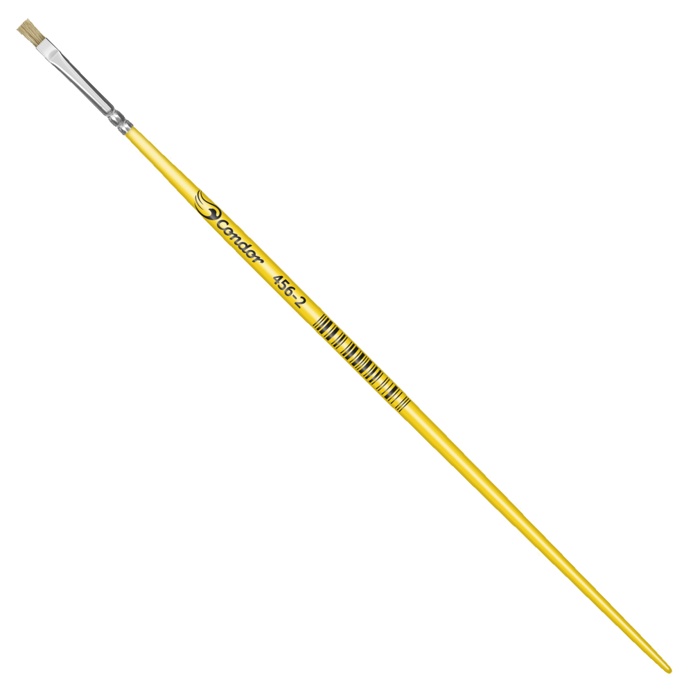 Pincel Condor 456 Chato Pelo Natural Cabo Longo