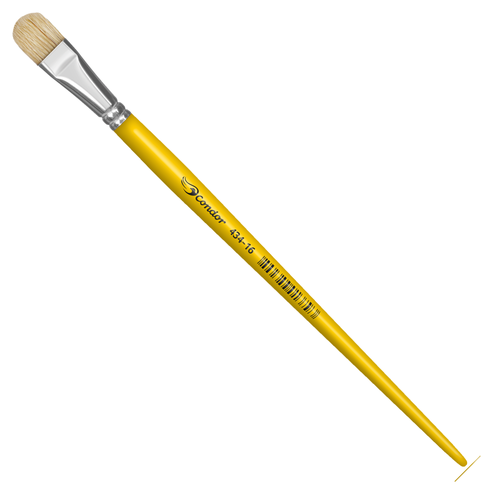Pincel Condor 434 Língua de Gato Pelo Natural Cabo Longo