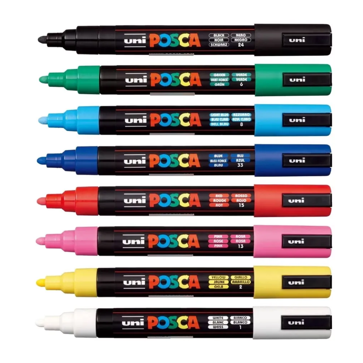  Estojo Caneta Posca  Pc-5m Ponta Media 2.5Mm com 8 Cores