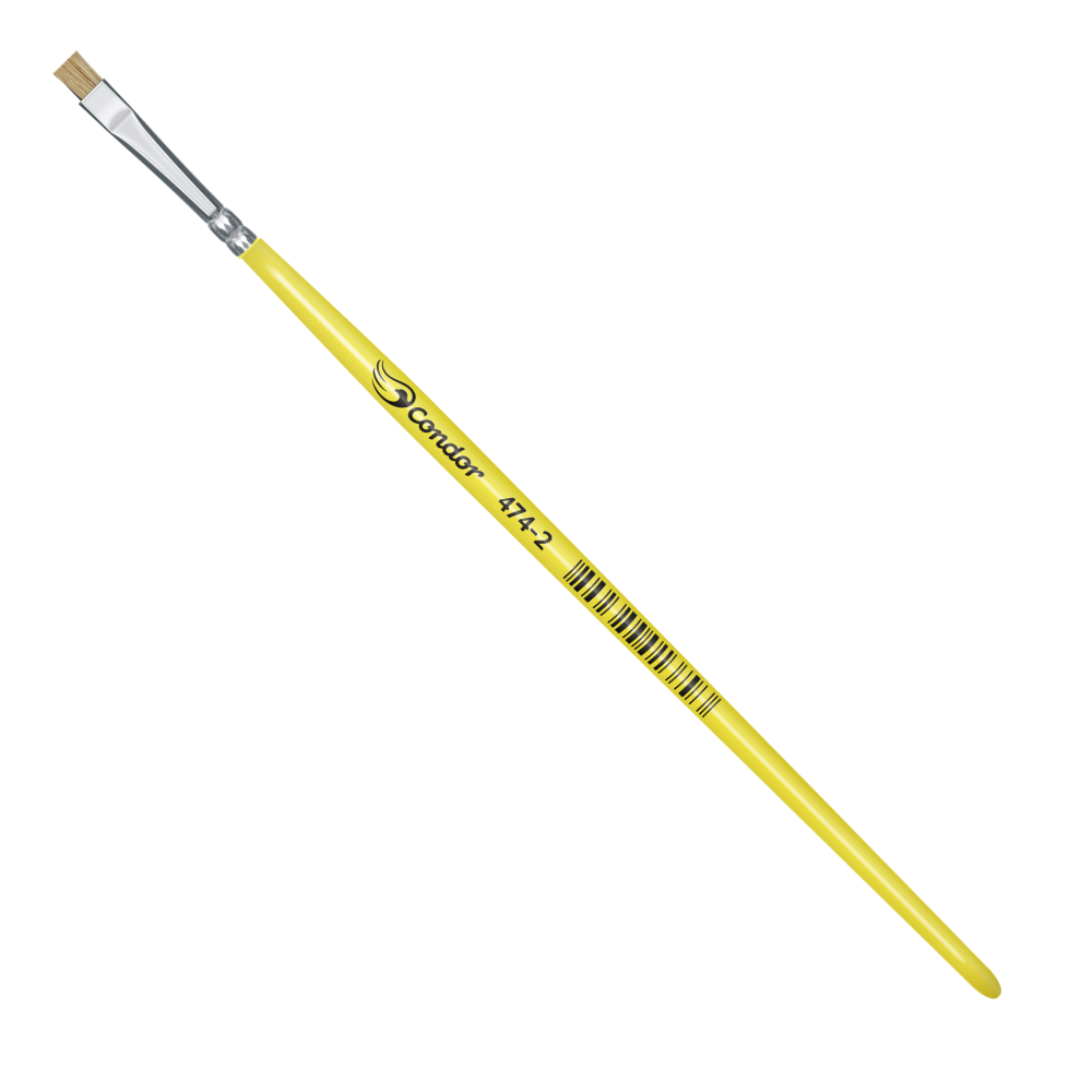 Pincel Condor 474 Chato Pelo Naturais Cabo Curto