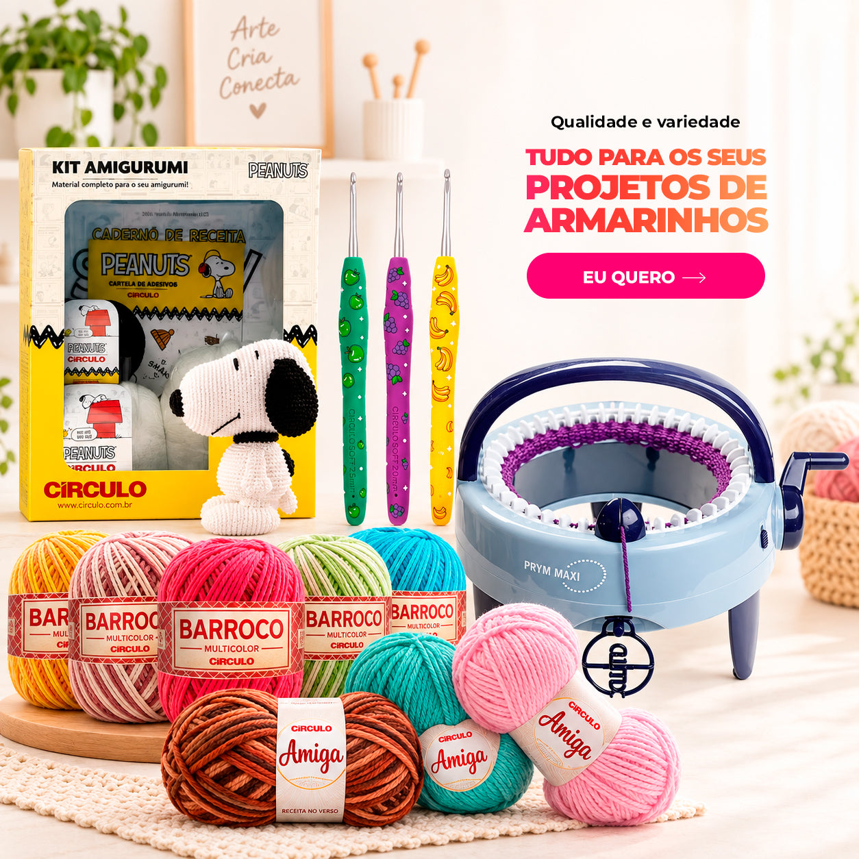 Lãs, Fios e Acessórios para Crochê e Tricô