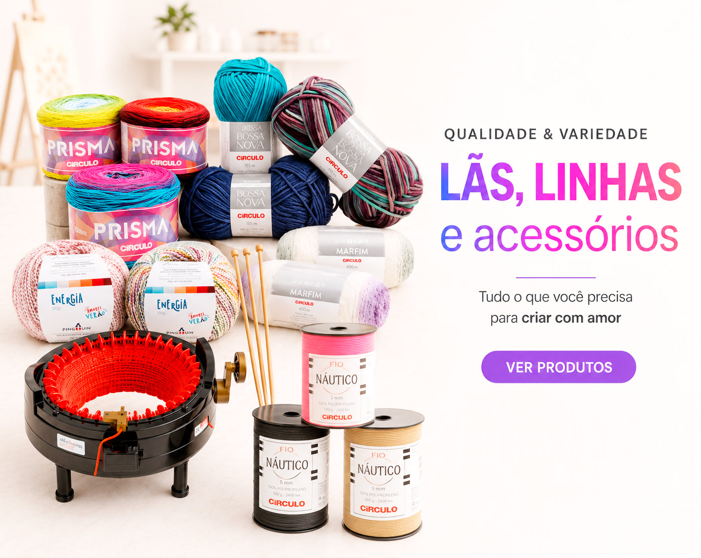 Lãs, Fios e Acessórios para Crochê e Tricô