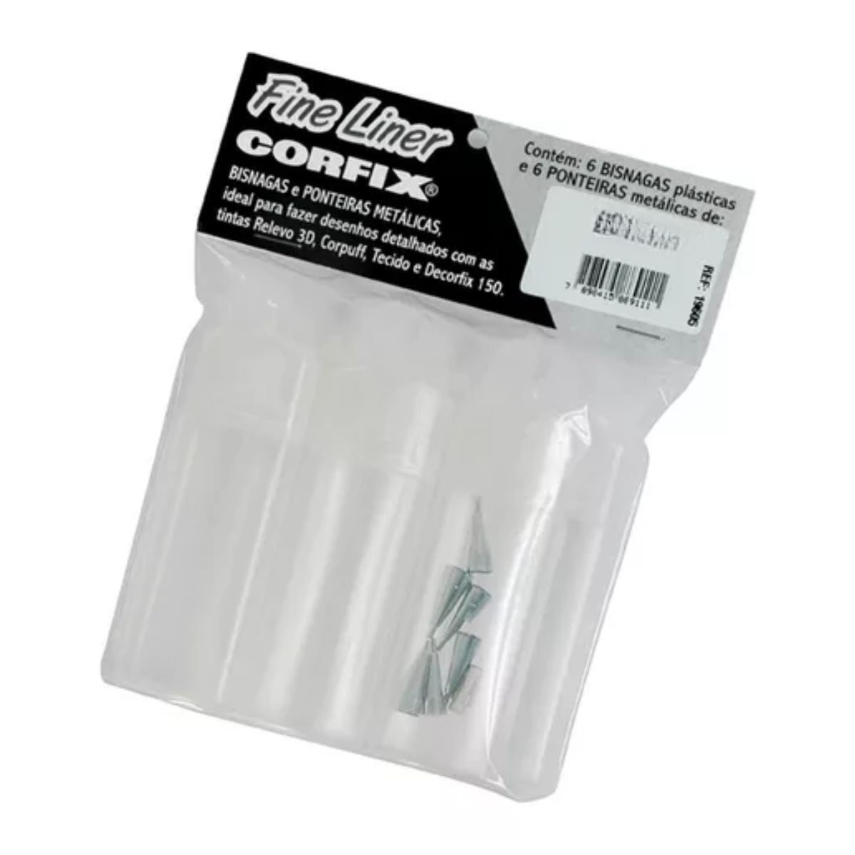 Kit 6 Bisnagas + 6 Ponteiras Metálicas 0.9Mm + Desentupidor Corfix