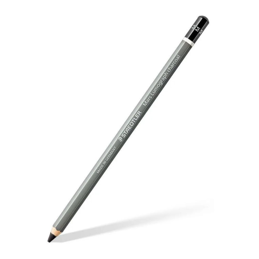 Lápis Carvão Staedtler Lumograph 3 Unidades e 1 Esfuminho