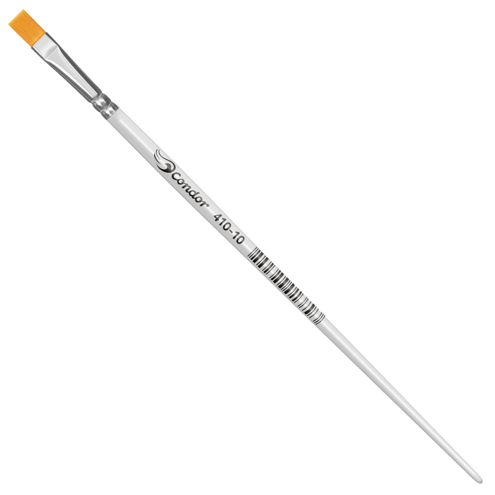 Pincel Condor 410 Chato Sintético Cabo Longo