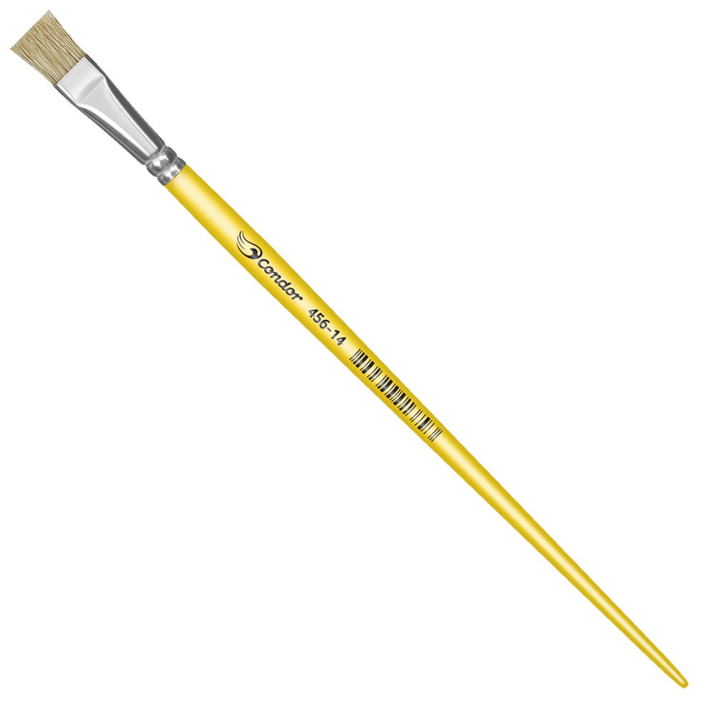 Pincel Condor 456 Chato Pelo Natural Cabo Longo