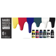 Estojo de Tinta Acrílica Liquitex Basics Fluid 118ml com 6 Cores