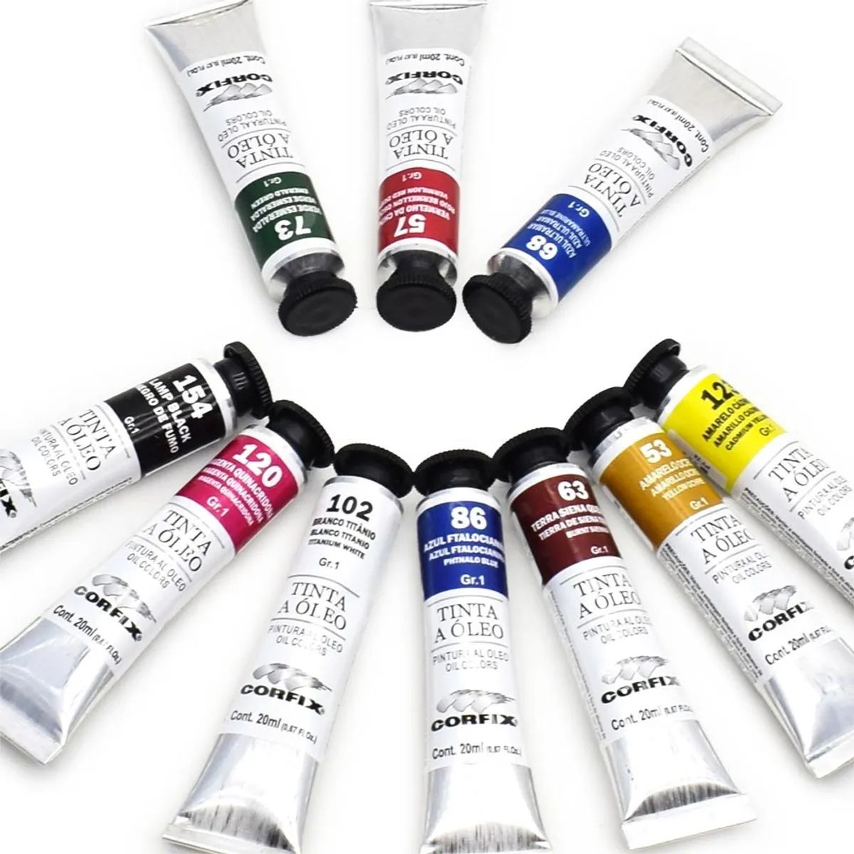 Estojo Tinta Óleo Corfix 20ml com 10 Cores