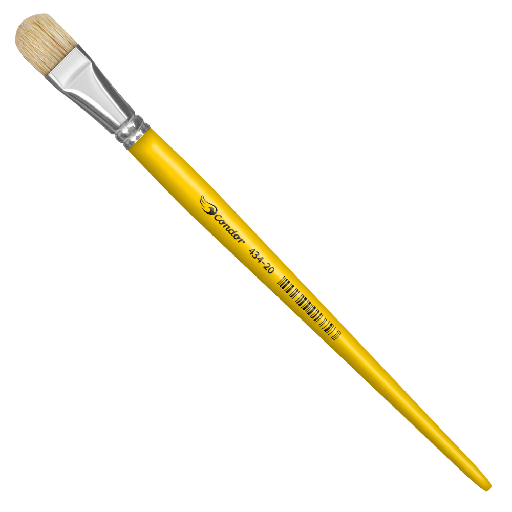 Pincel Condor 434 Língua de Gato Pelo Natural Cabo Longo