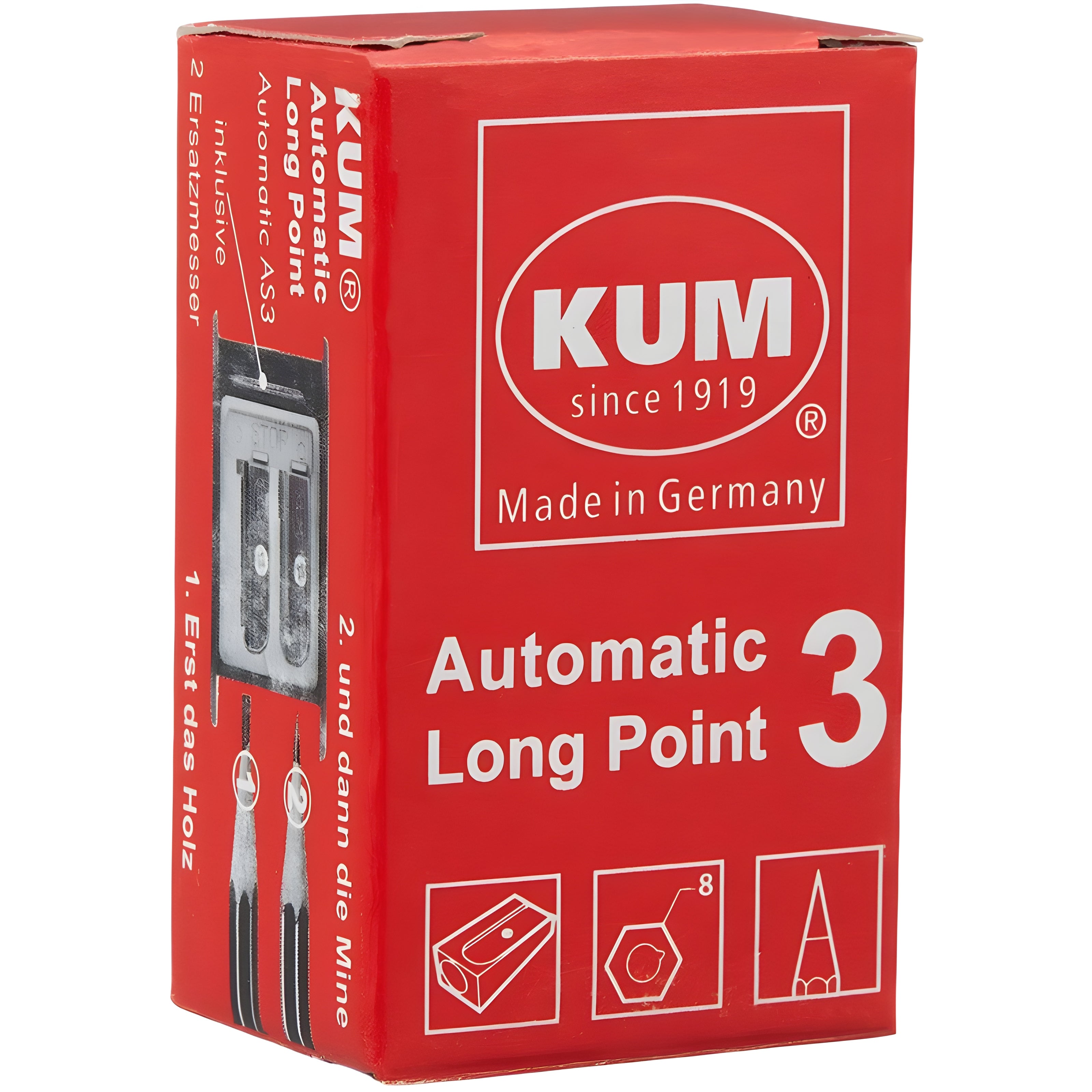 Apontador de Lápis Kum Automatic Long Point As3 Preto