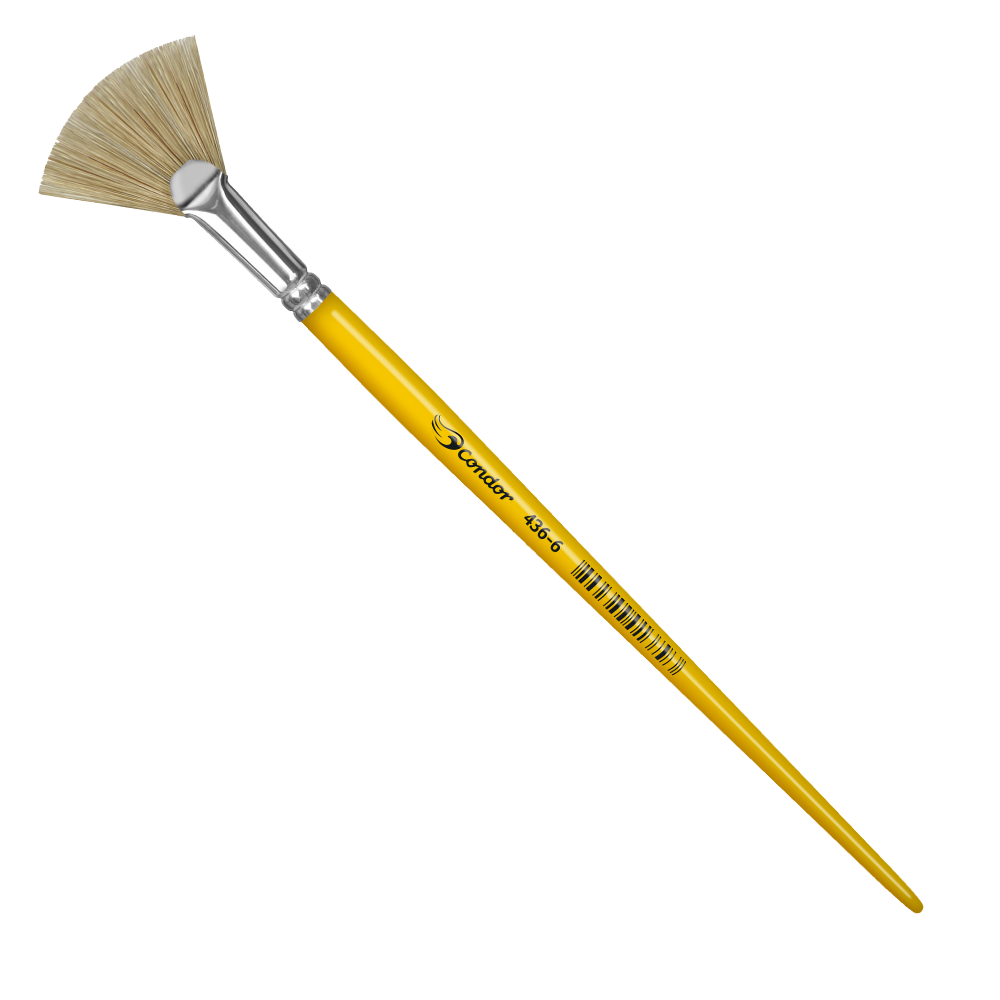 Pincel Condor 436 Leque Pelo Natural Cabo Longo