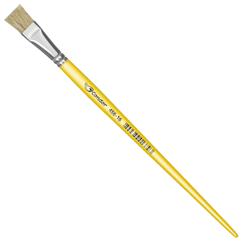 Pincel Condor 456 Chato Pelo Natural Cabo Longo