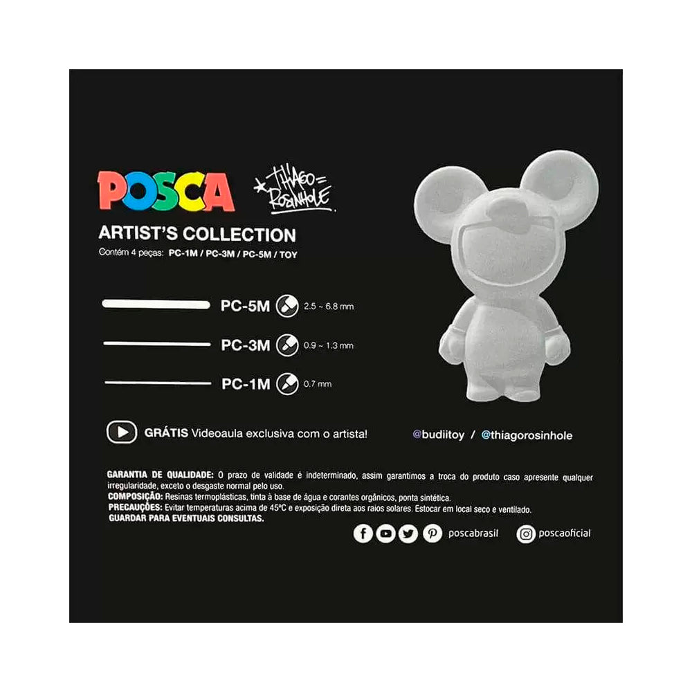Kit Posca Artist's Collection + Toy Art com 3 Unidades