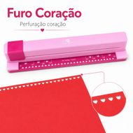 Furador Encadernação A4 A5 A6 A7 B5 B6 B7 Furo Coração Fen2 - Art & Montagem