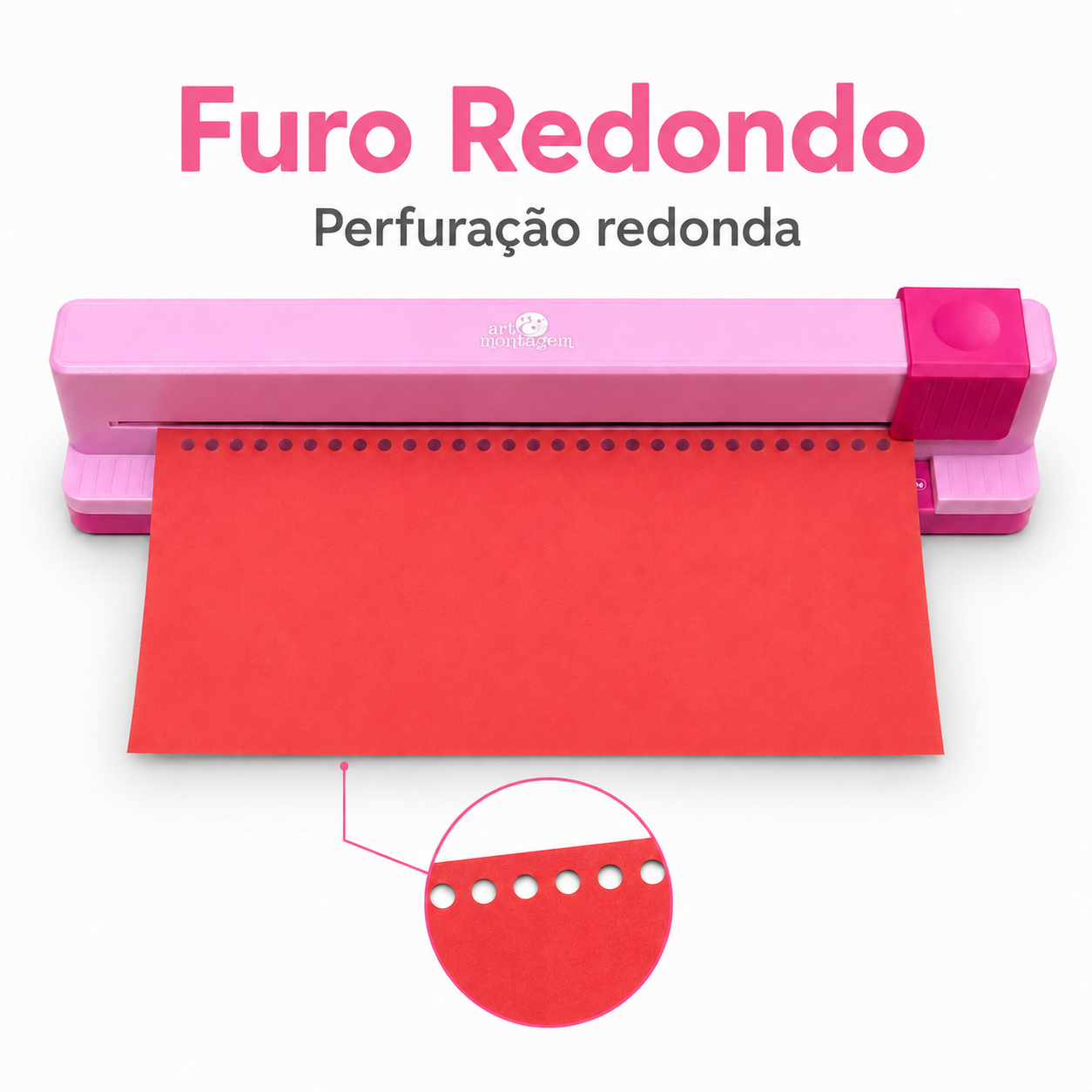 Furador Encadernação A4 A5 A6 A7 B5 B6 B7 Furo Redondo Fen1 - Art & Montagem
