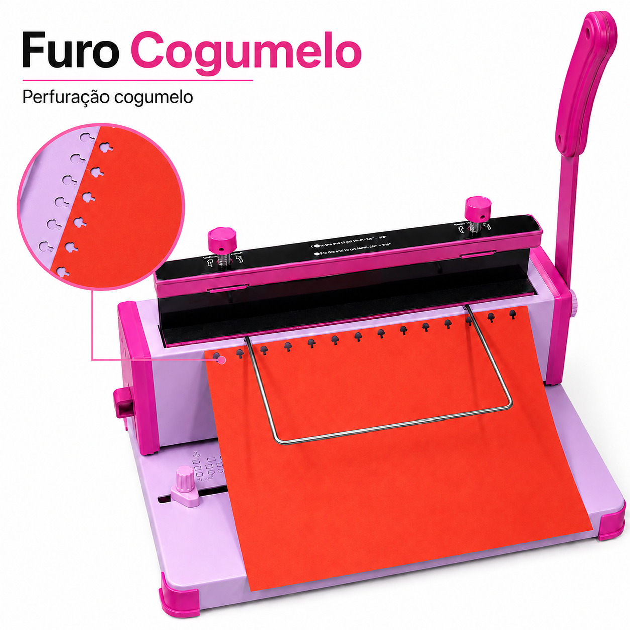 Matriz Encadernadora Intercambiável 2:1 Furo Cogumelo Menc3-1 - Art & Montagem
